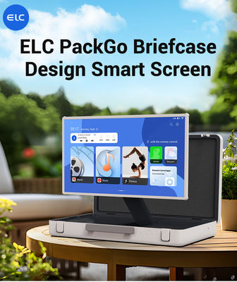 ELC PackGO 휴대용 27인치 소지품 디자인 터치 스크린 안드로이드 시스템 스마트 TV 캠핑용 스크린
