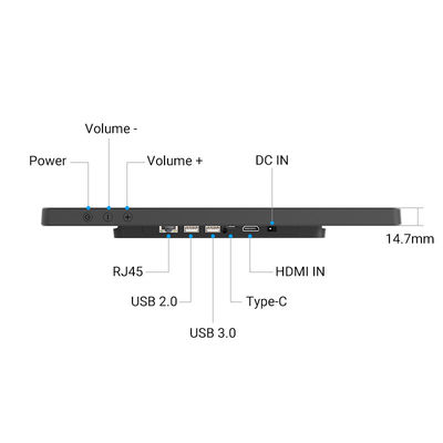 15' 타블릿 4+32GB RAM/ROM 안드로이드 13 캘린더 디스플레이 초 좁은 프레임 월 마운트 타블릿