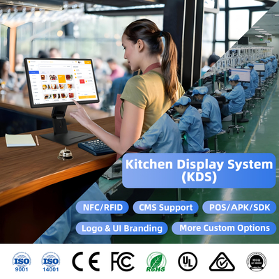 21.5" 안드로이드11 디지털 사이니지 터치 스크린 RK3568 2+16GB USB RJ45 와이파이 Kds 포스 키친 디스플레이 Kds 스크린