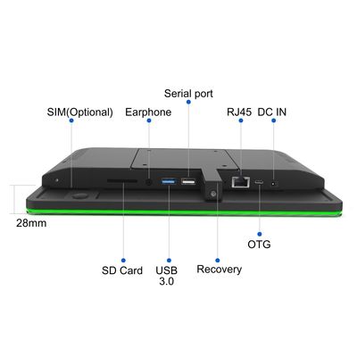 안드로이드 11 터치 스크린 디지털 사이니지 회의실 디스플레이 태블릿, NFC 및 LED 라이트 바 포함