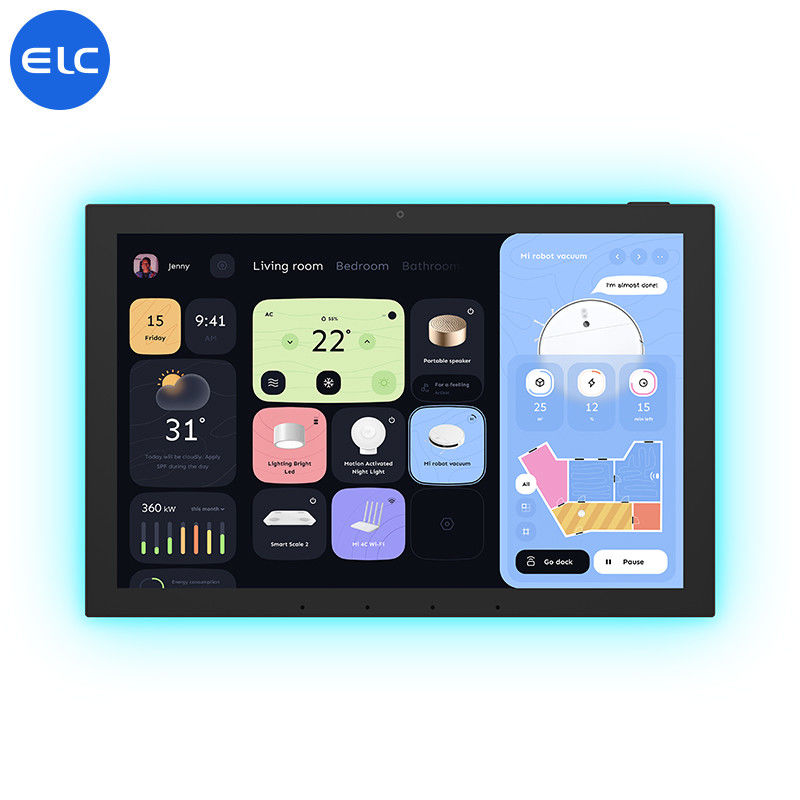 10.1'' WiFi6E 스마트 홈 터치 스크린 제어 패널 선택적 NFC 카메라 5M/P LED 라이트 바