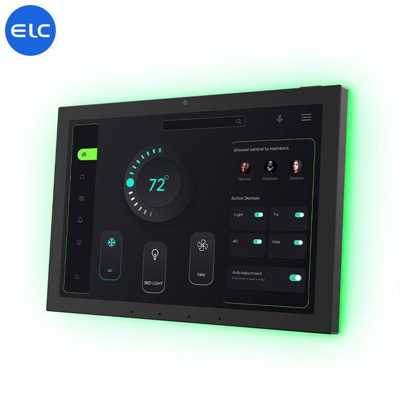 10.1'' WiFi6E 스마트 홈 터치 스크린 제어 패널 선택적 NFC 카메라 5M/P LED 라이트 바