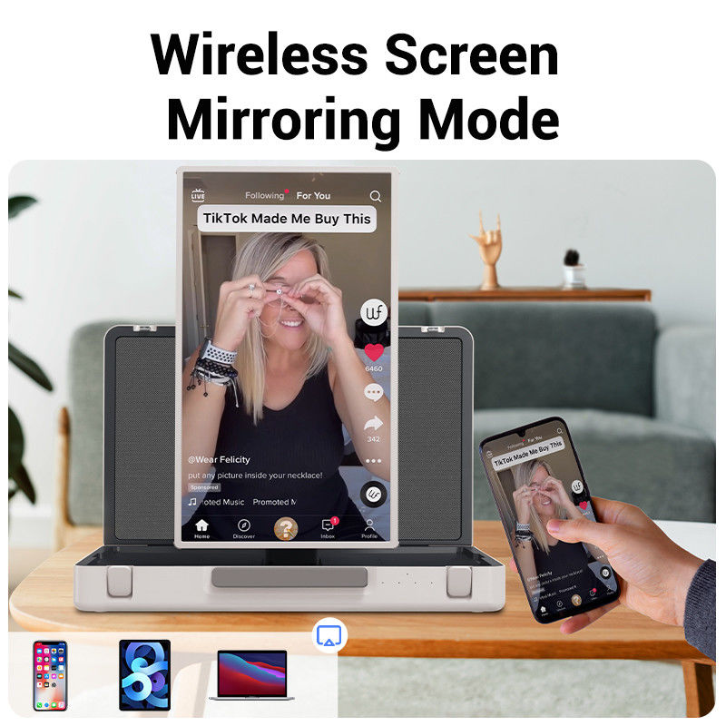 ELC PackGo 소지품 스마트 TV 27인치 휴대용 4K HD 터치 스크린 스마트 TV
