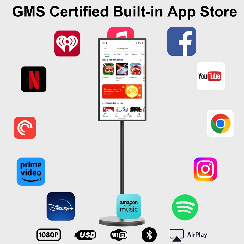 24인치 32인치 인셀 스크린 디스플레이 LCD 터치 스크린 안드로이드 13 광고 디지털 사이니지 체인 레스토랑 및 음료 상점