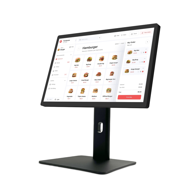 ELC 안드로이드 11 인터랙티브 터치 스크린 21.5" IPS 16:9 스크린 RK3568 이더넷 USB 3.0 for Kitchen Display 스크린 레스토랑 POS