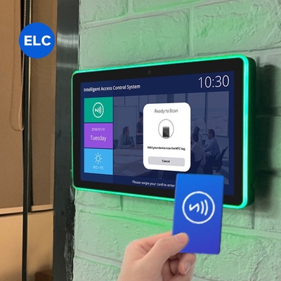 안드로이드 11 터치 스크린 디지털 사이니지 회의실 디스플레이 태블릿, NFC 및 LED 라이트 바 포함